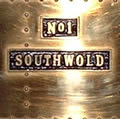 Nameplate on a brass model of 'No 1 Southwold' in the museum's collection