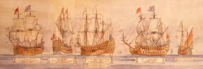 Ships which took part in the Battle of Sole Bay