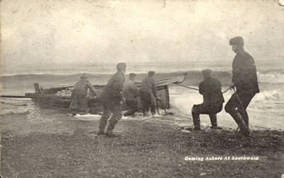 oming Ashore at Southwold  with a boat loaded with sprats