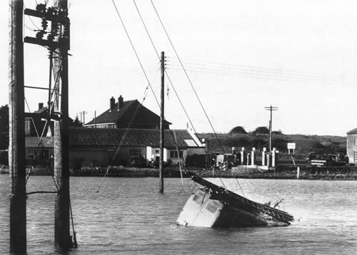 The Electricity Board Van was washed off Might's Bridge and across the marshes,