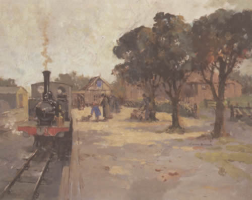 Southwold Station - Oil painting by William Benner