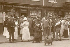 Waiting for news outside Chapmans, the newsagents